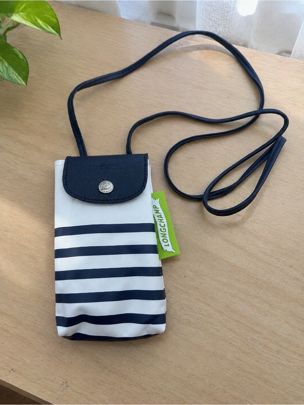 Longchamp Striped Phone Crossbody Bag